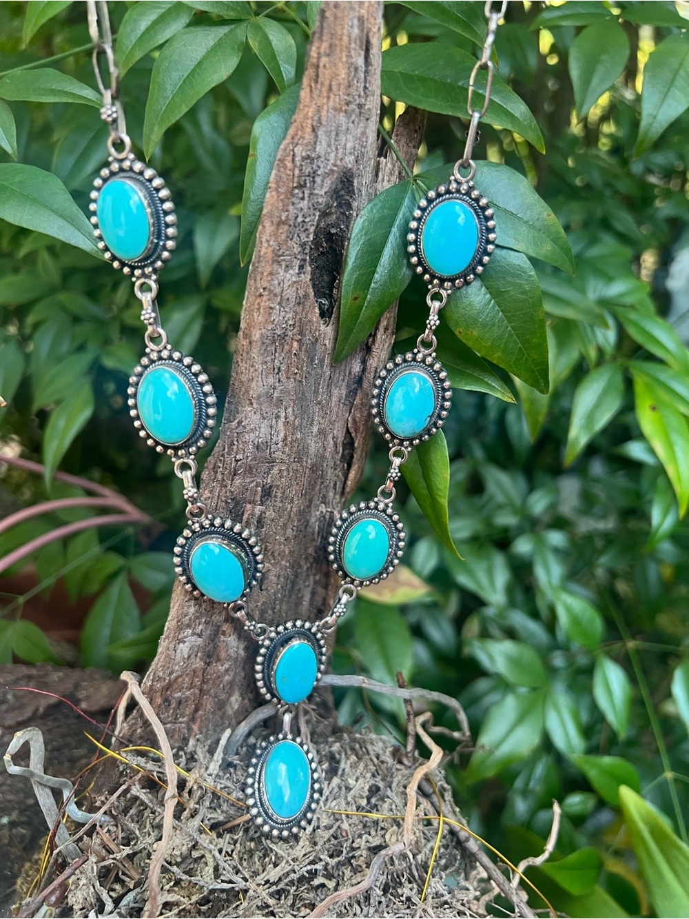 Kingman Turquoise Sterling Silver Lariat Y Necklace
